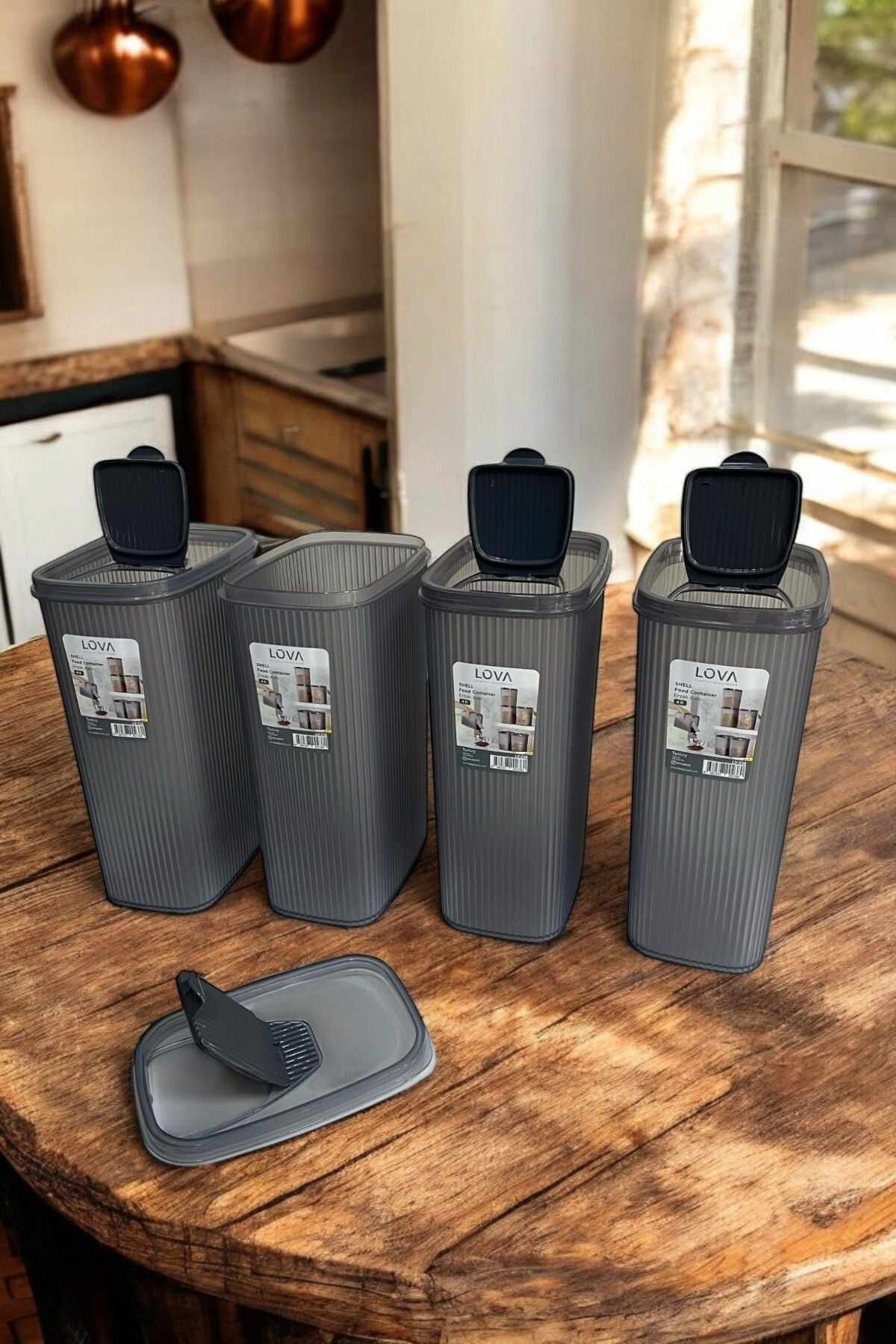 Shell Erzak Kabı 4000 ml, Antrasit, 4'lü Set