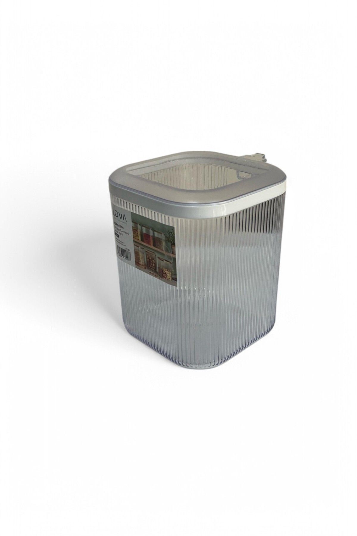 Kulplu Kapaklı Erzak Saklama Kabı 2,5 Lt - Hava Geçirmez Kapaklı Saklama Kabı, Şeffaf