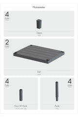 Omaş 2 Katlı Dikey Raf, Plastik Sehpa, Balkon Rafı, Saksılık, Banyo Mutfak Rafı, Beyaz