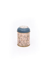 Flora Pink Desenli Yuvarlak Metal Saklama Kabı, 9 x 11 cm, 0,6 lt