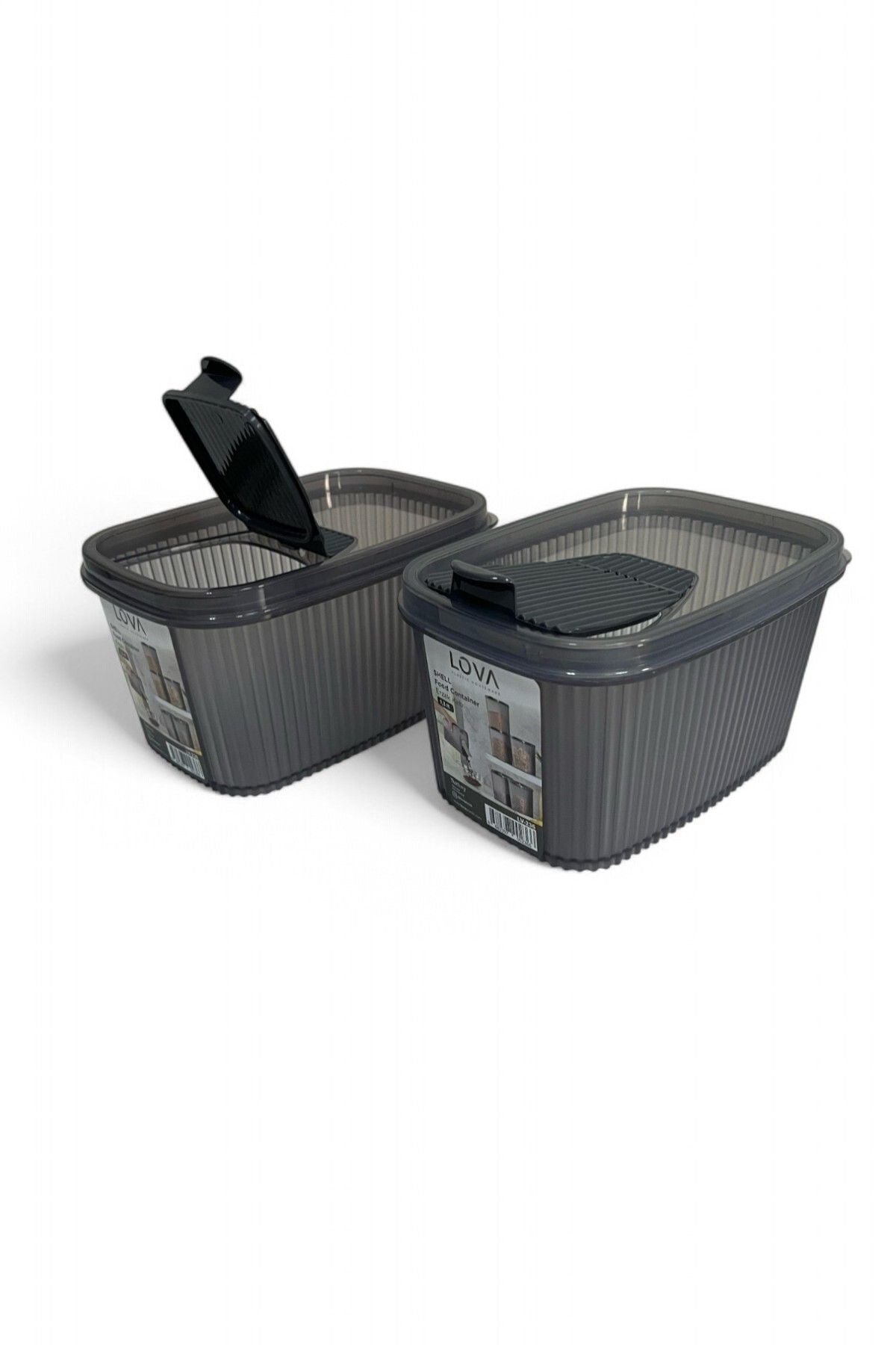 Erzak Saklama Kabı 1.3 lt, Antrasit, 2'li Set