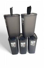 Erzak Saklama Kabı 4 lt, Antrasit, 5'li Set