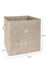 Keçe Raf Organizer, Raf Düzenleyici Saklama Kutusu, Bej, 30 x 30 x 30 cm, 27 Litre