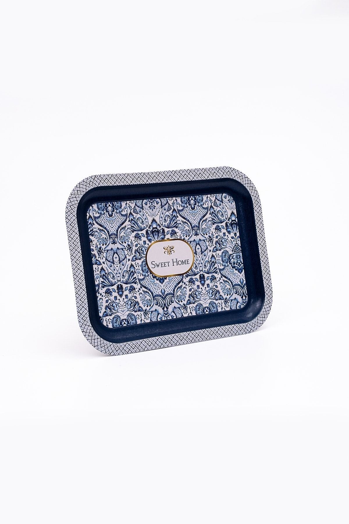 Lisbon Desenli Metal Klasik Tepsi, 23,3 x 30,7 cm