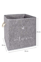 Keçe Raf Organizer, Raf Düzenleyici Saklama Kutusu, Gri, 30 x 30 x 30 cm, 27 Litre