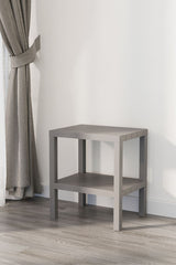 Omaş 2 Katlı Dikey Raf, Plastik Sehpa, Çiçeklik, Saksılık, Banyo Mutfak Rafı, Gri