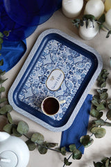 Lisbon Desenli Metal Klasik Tepsi, 23,3 x 30,7 cm