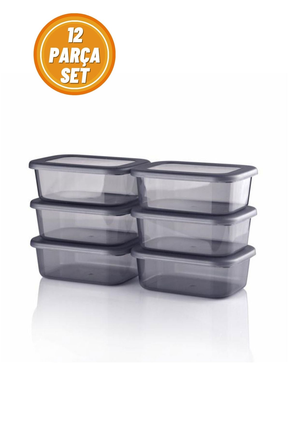 Omaş 12'li Kapaklı Saklama Kabı Seti 250 Ml, Sızdırmaz Kahvaltılık Çerezlik Meyve Saklama Kutusu