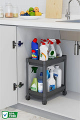 Omaş Tezgah Altı Tekerlekli Raf Ünitesi, Siyah