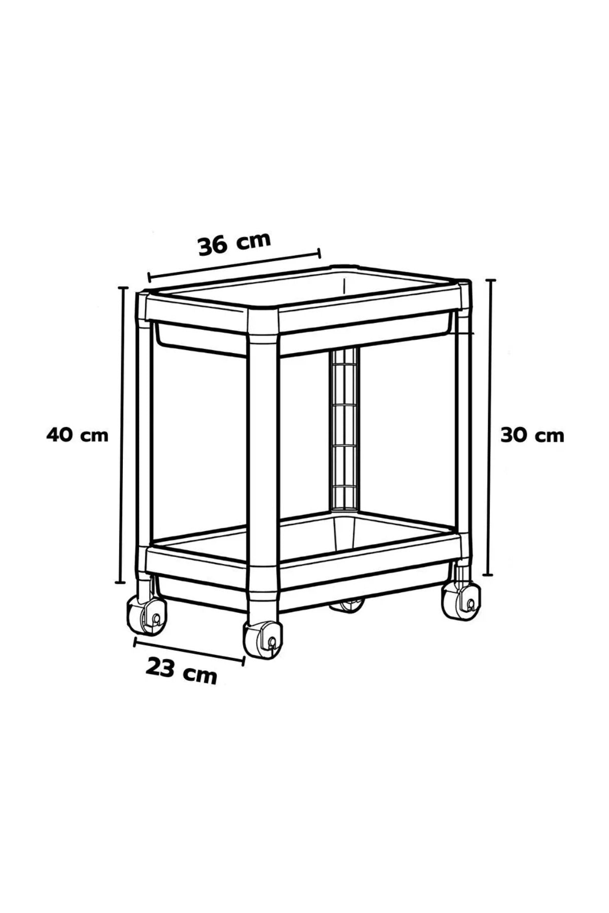 Omaş Tezgah Altı Tekerlekli Raf Ünitesi, Antrasit