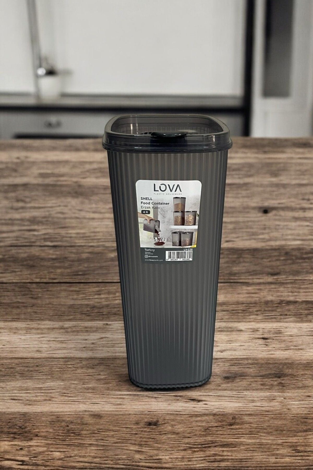 Erzak Kabı 4 lt - Antrasit, Büyük Boy Saklama Kabı