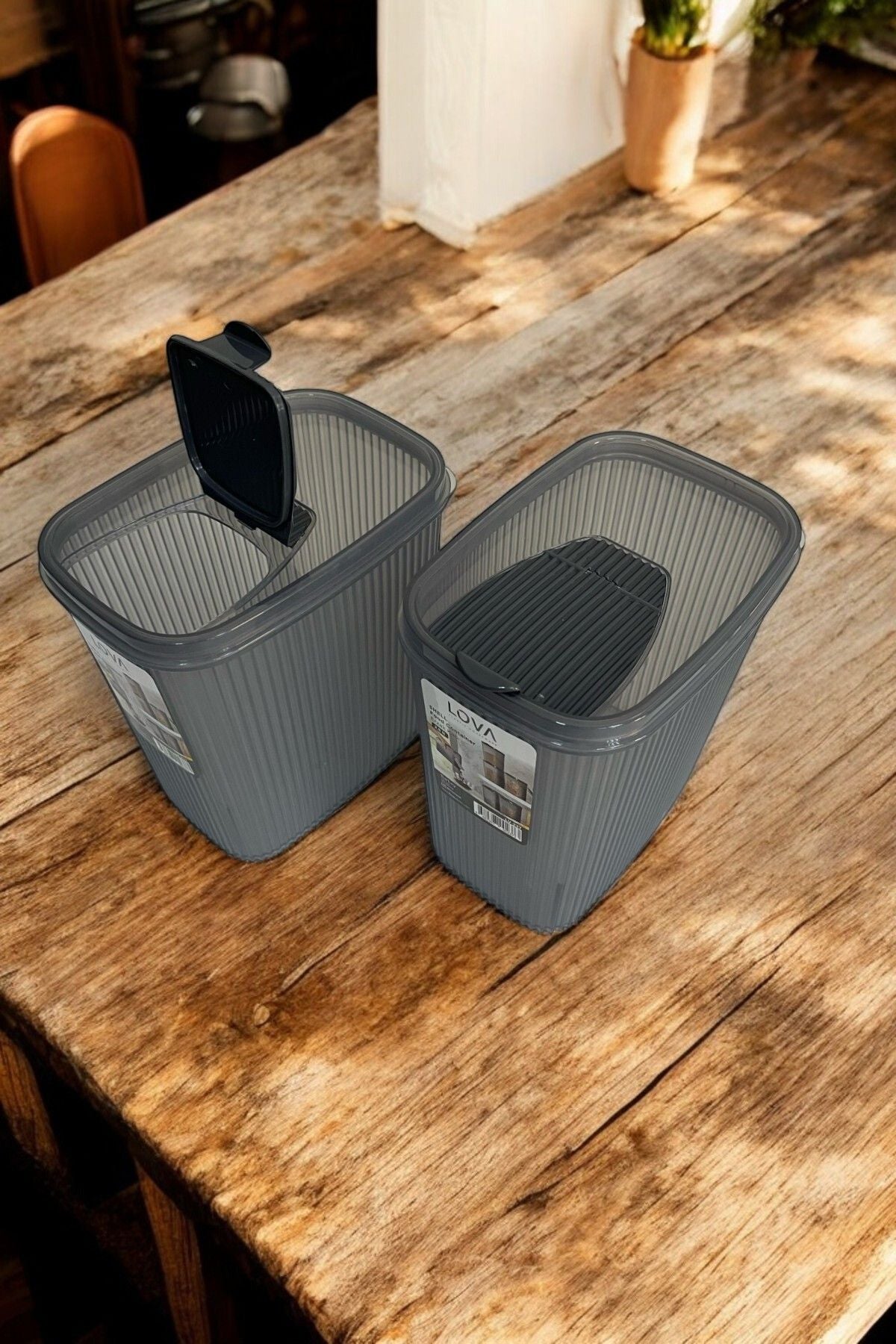 Erzak Saklama Kabı 2.5 lt, Antrasit, 2'li Set