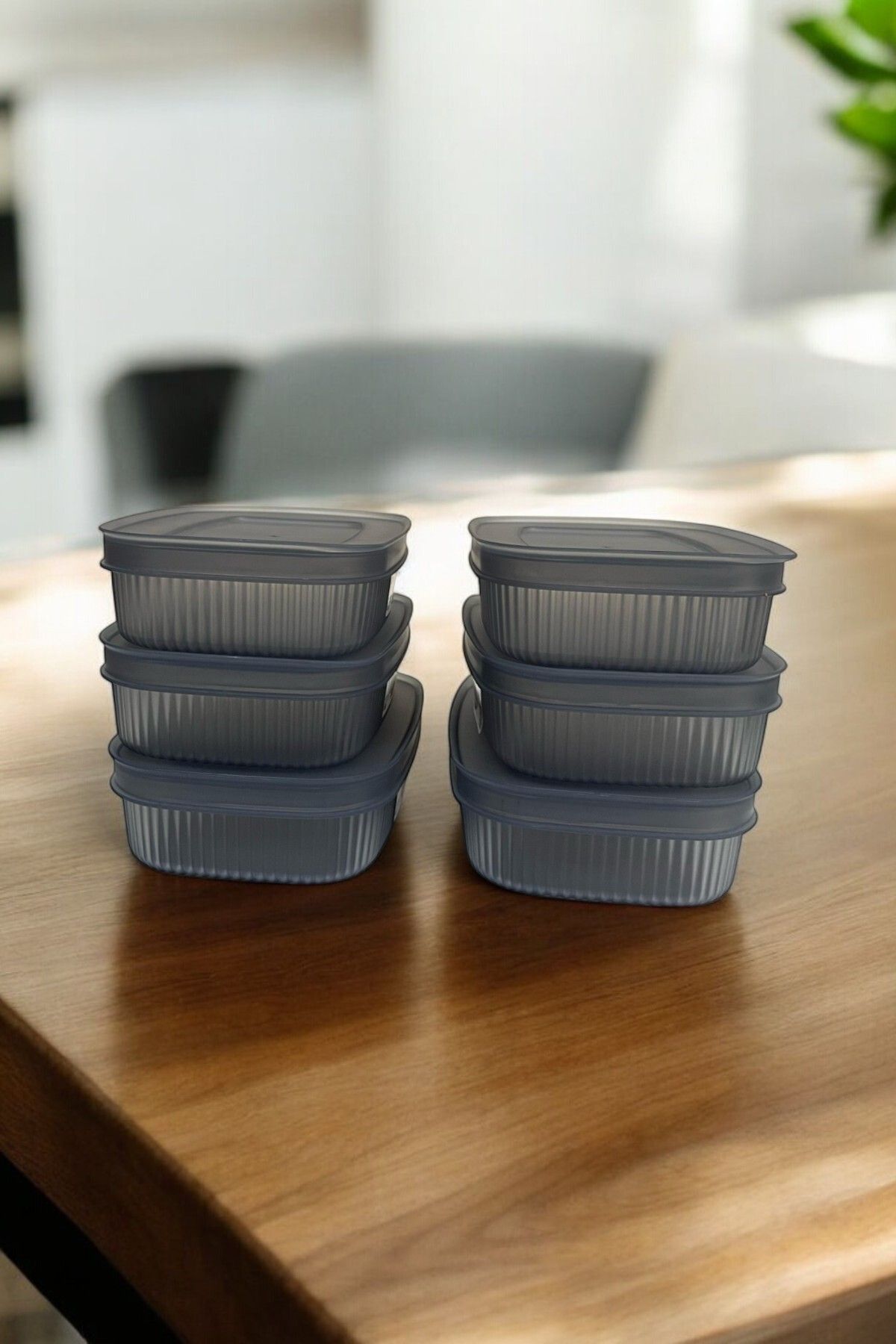 Saklama Kabı, Antrasit, 6'lı Set, 600 ml