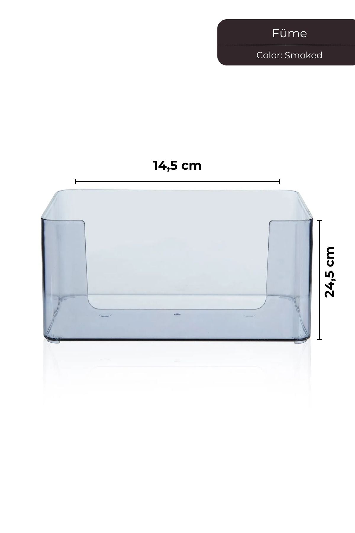 Kat Kat Şeffaf Organizer Plastik Düzenleyici, 24,5 x 14,5 cm Füme