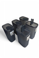 Erzak Saklama Kabı 4 lt, Antrasit, 5'li Set