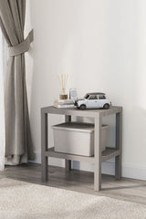 Omaş 2 Katlı Dikey Raf, Plastik Sehpa, Çiçeklik, Saksılık, Banyo Mutfak Rafı, Gri