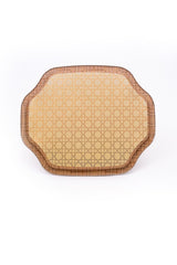 Lilya Desenli Sekizgen Metal Tepsi, 27,8 x 33,2 cm