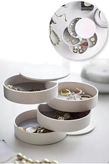 Dönebilir 4 Katlı Takı ve Aksesuar Organizeri - Beyaz