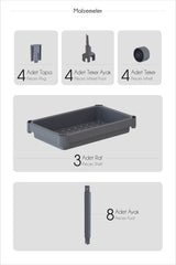 Omaş 3 Katlı Banyo Raf Ünitesi, Banyo Düzenleyici, Şampuanlık, Havluluk, Dolap, Mutfak Rafı, Deterjanlık