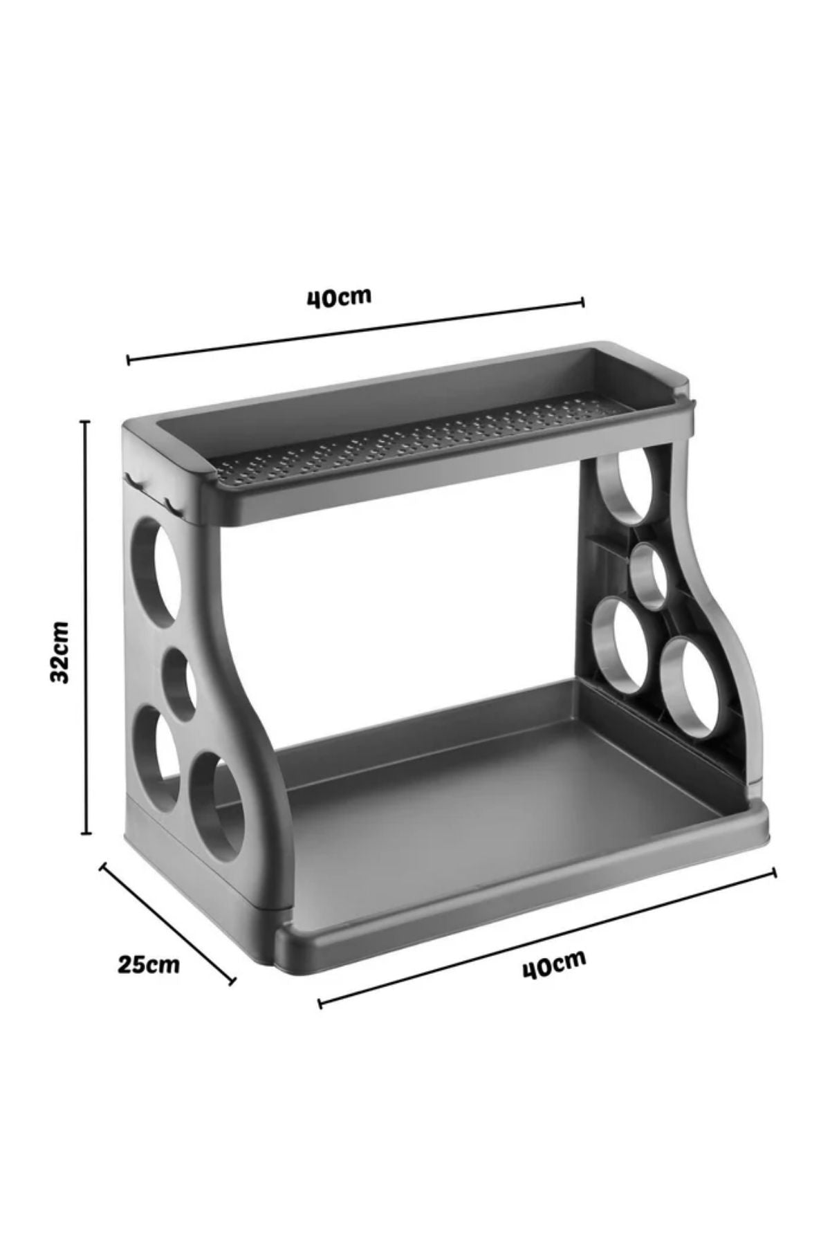 Omaş Tezgah Üstü Çok Amaçlı Elegance Organizer, Tezgah Düzenleyici, Antrasit
