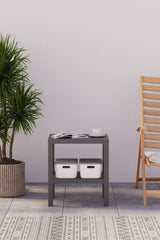 Omaş 2 Katlı Dikey Raf, Plastik Sehpa, Çiçeklik, Saksılık, Banyo Mutfak Rafı, Gri