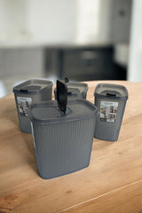 Erzak Saklama Kabı 2.5 lt, Antrasit, 4'lü Set