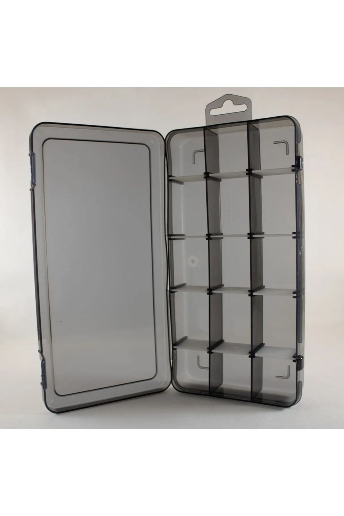 15 Bölmeli Takı, Aksesuar, Küpe Saklama Organizeri 20 x 10 cm Antrasit