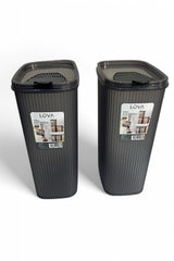 Erzak Saklama Kabı 4 lt, Antrasit, 2'li Set