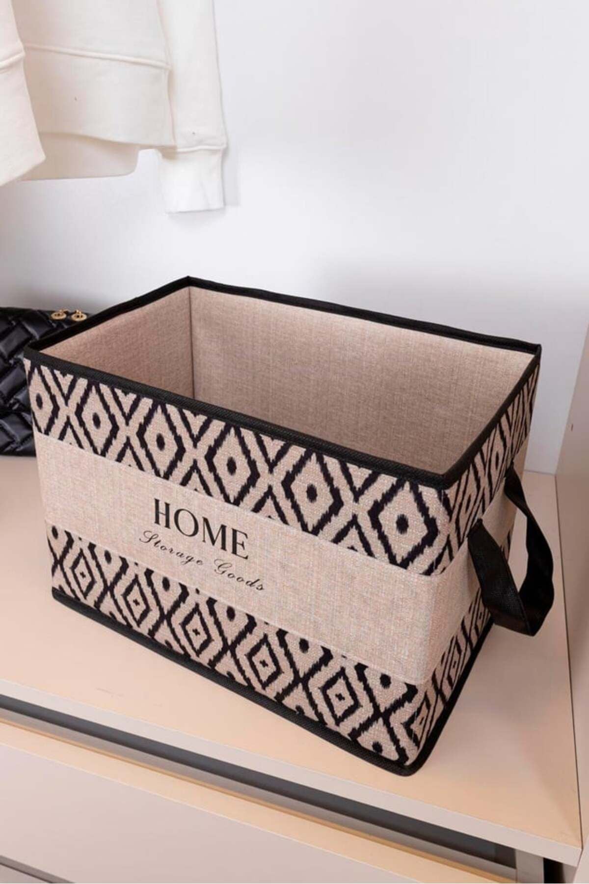 Bohe Kulplu Düzenleyici, Çok Amaçlı Saklama Kutusu, 22 x 34 x 24 cm, 18 Litre