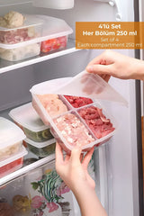 4 Bölmeli Buzdolabı Organizeri 1 lt, Friz Düzenleyici, 4'lü Set