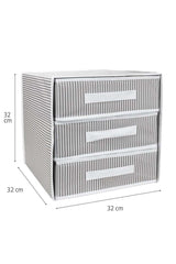 3 Bölmeli Kumaş Çekmece Organizer – 32 x 32 x 32 cm