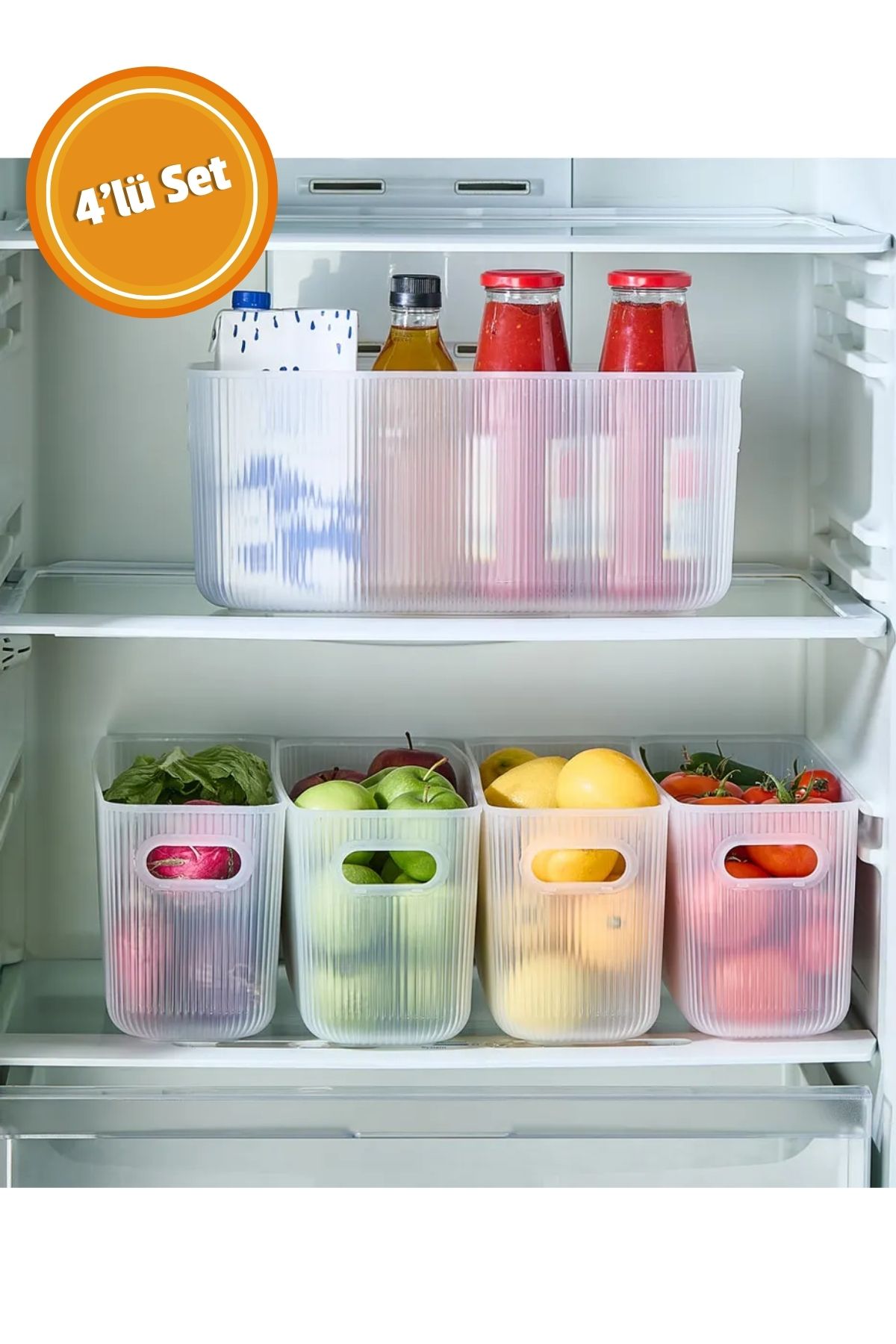 Buzdolabı Düzenleyici 4'lü Set, Buzdolabı Organizeri