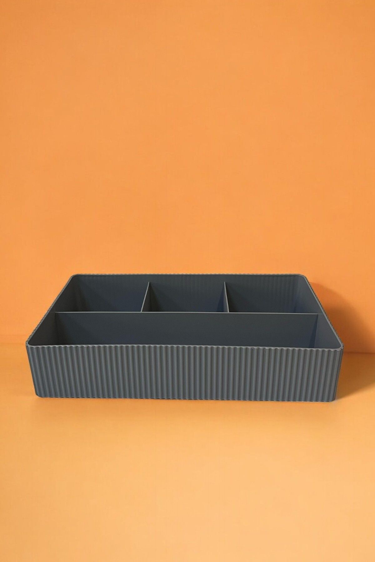 Kat Kat Dört Bölmeli Organizer, Çekmece Düzenleyici, Dolap İçi Düzenleyici, Gri