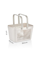 Omaş Çift Kulplu Çok Amaçlı Sepet, Dolap İçi Düzenleyici Sepet