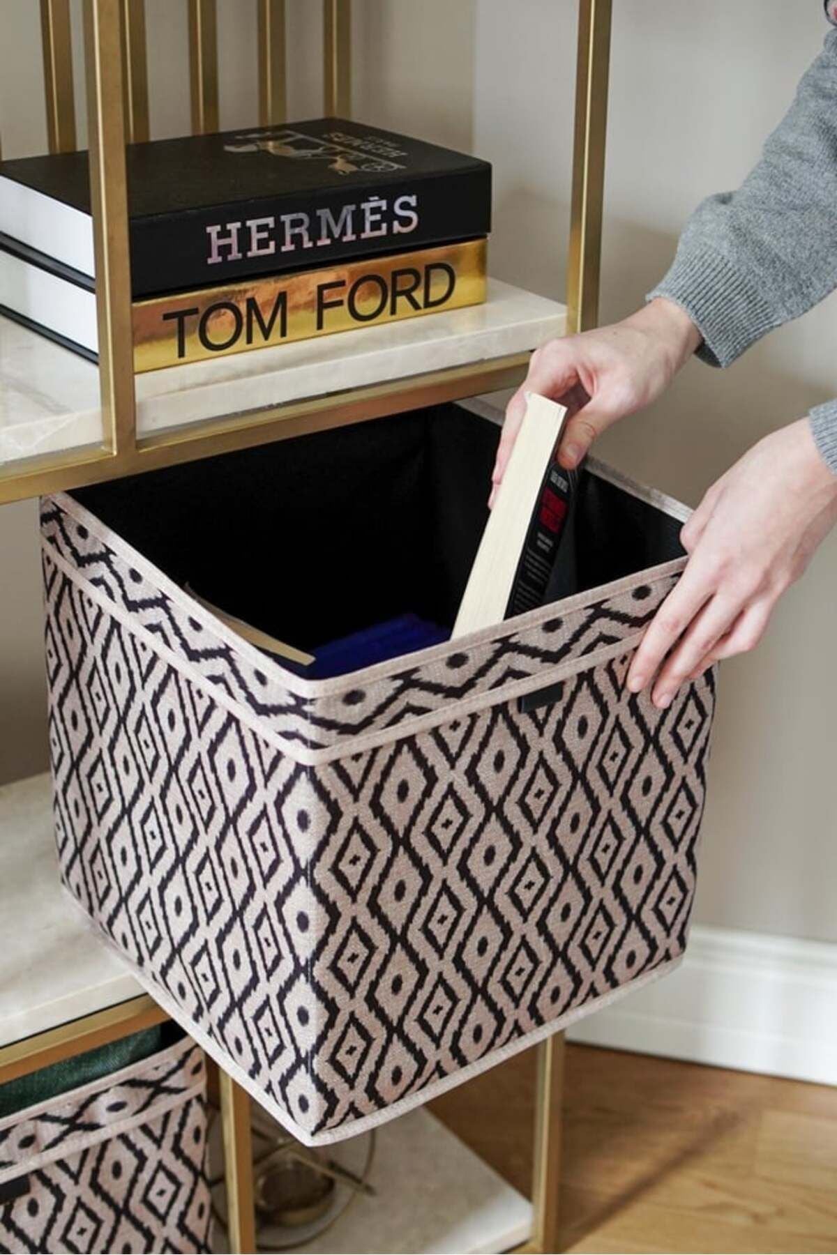 Bohe Raf Düzenleyici, Organizer Çok Amaçlı Kutusu, 30 x 30 x 30 cm, 27 Litre