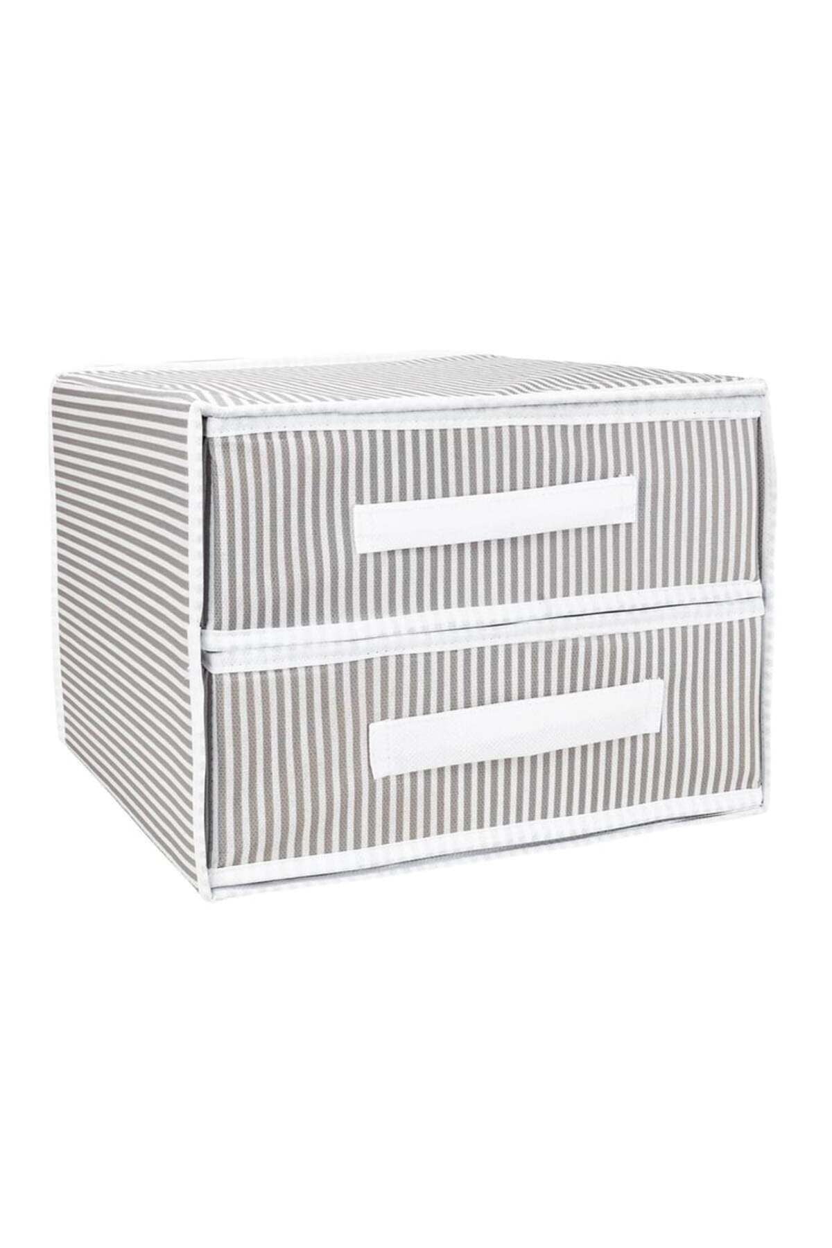 2 Bölmeli Kumaş Çekmece Organizer – 31 x 30 x 22 cm