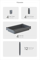 Omaş 4 Katlı Mutfak & Banyo Raf Ünitesi, Beyaz