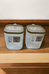 2500 ml 2'li Kulplu Kapaklı Saklama Kabı Seti, Şeffaf Gold