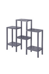 Omaş 6 Katlı Düzenleyici Plastik Raf Ünitesi Siyah, Kitaplık, Banyo, Mutfak Rafı, Gri