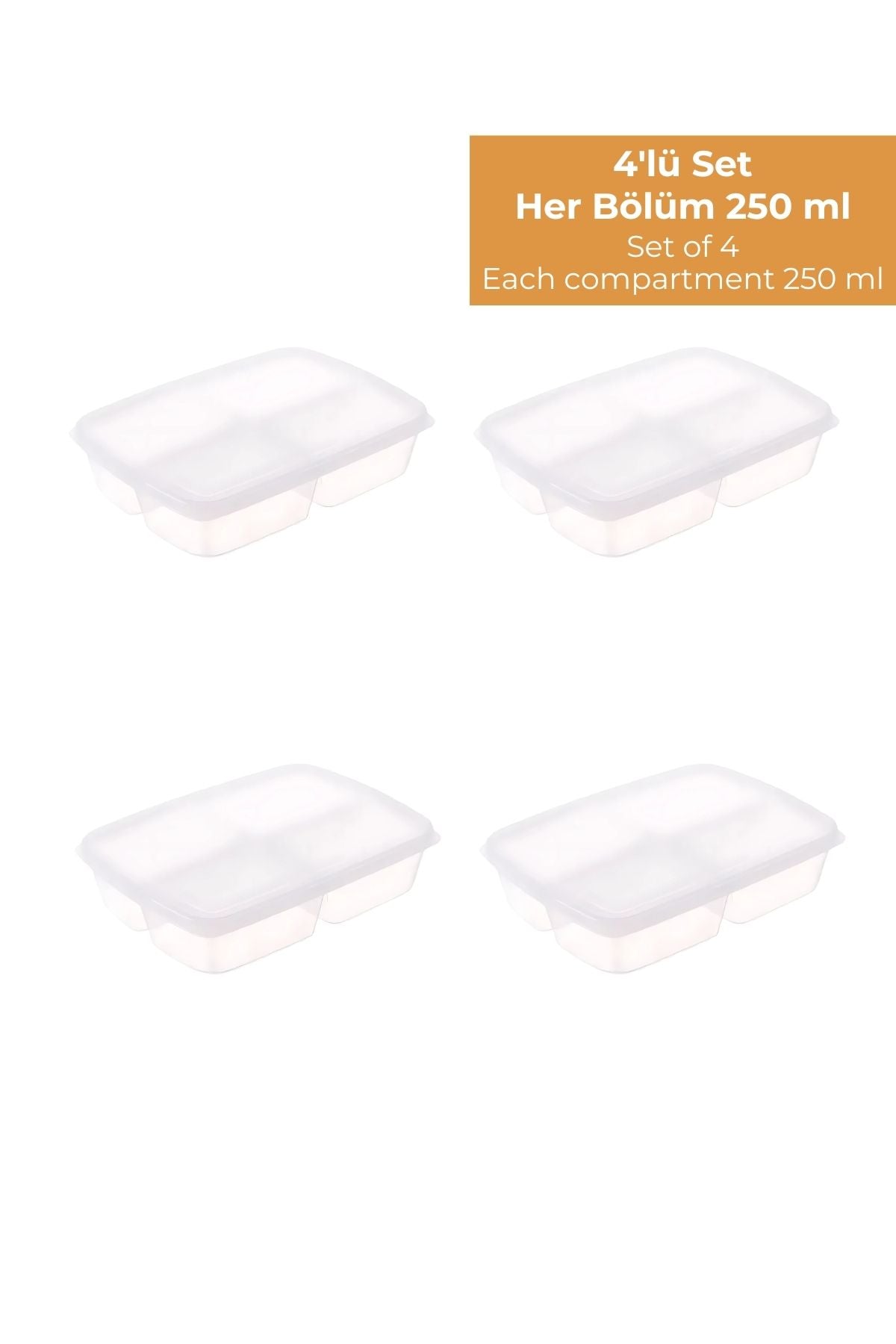4 Bölmeli Buzdolabı Organizeri 1 lt, Friz Düzenleyici, 4'lü Set