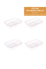 4 Bölmeli Buzdolabı Organizeri 1 lt, Friz Düzenleyici, 4'lü Set