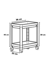 Omaş Tezgah Altı Tekerlekli Raf Ünitesi, Siyah