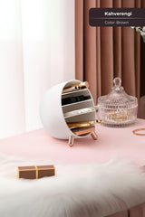 Makeup Organizer, Ruj, Rimel, Oje Düzenleyici, Makyaj Organizeri Mini, 14 x 14 cm, Kahverengi