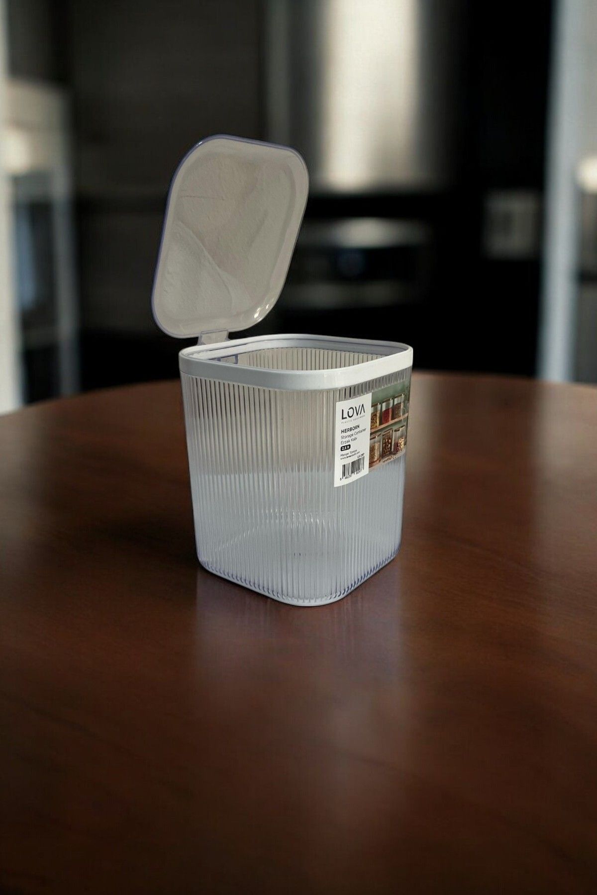 Kulplu Kapaklı Erzak Saklama Kabı 2,5 Lt - Hava Geçirmez Kapaklı Saklama Kabı, Şeffaf