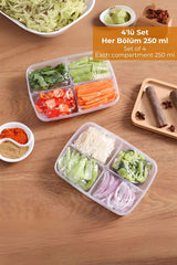4 Bölmeli Buzdolabı Organizeri 1 lt, Friz Düzenleyici, 4'lü Set