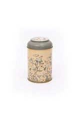 Flora Yellow Desenli Yuvarlak Metal Saklama Kabı, 10,5 x 15 cm, 1,1 lt