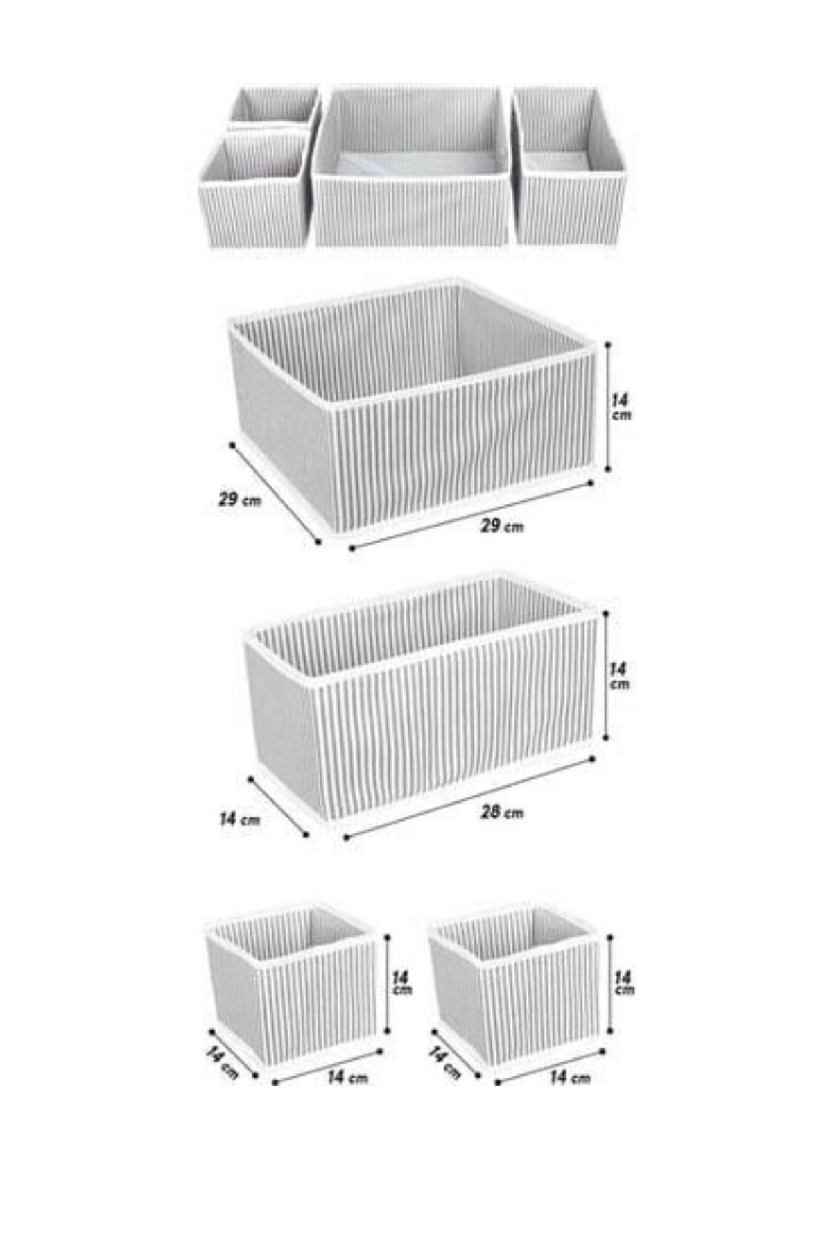 4'lü Kumaş Çekmece Düzenleyici Seti