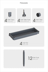 Omaş 3 Katlı Tekerlekli Slim Raf Ünitesi, Mutfak Rafı, Banyo Rafı