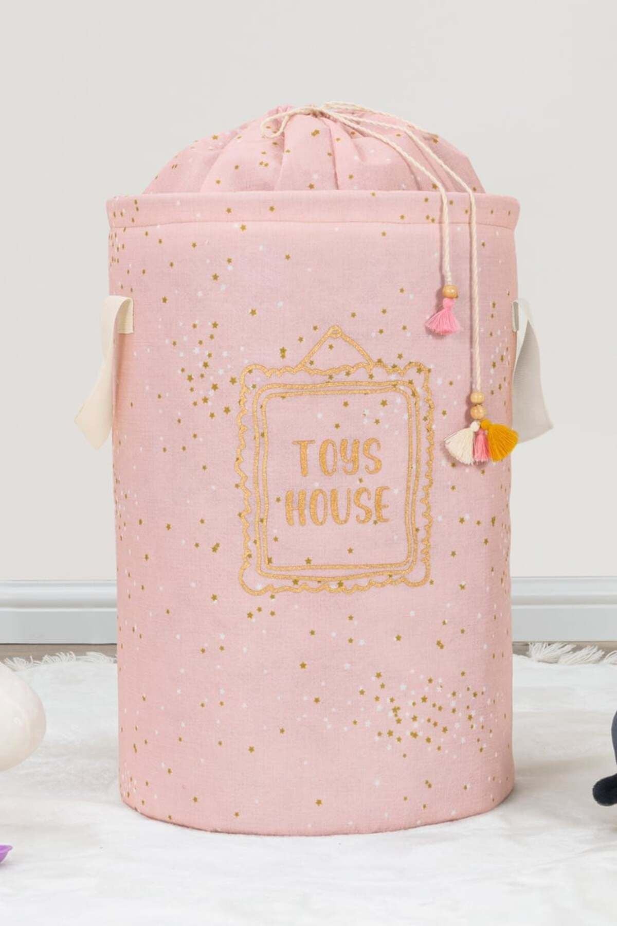 Baby Yuvarlak Torbalı Sepet, Bebek Odası Düzenleyici, 31 x 46 cm