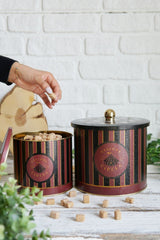 Festival Desenli Metal Saklama Kabı Seti - 2'li Set (1,7 LT - 3,5 LT)